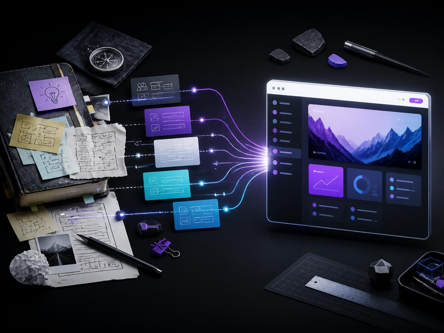 Concept artwork showing practical experience becoming a useful digital application
